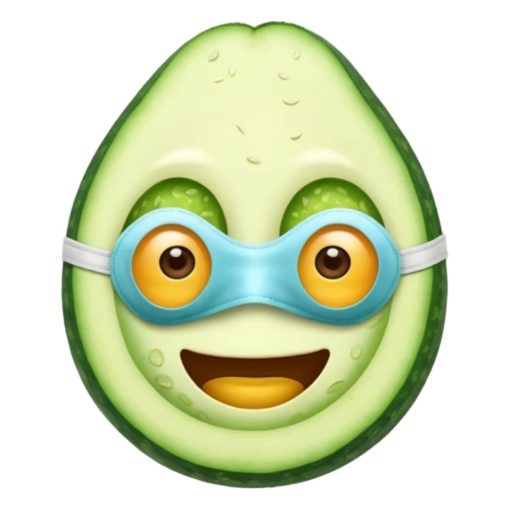Emoji with a face mask and cucumber eyes sticker