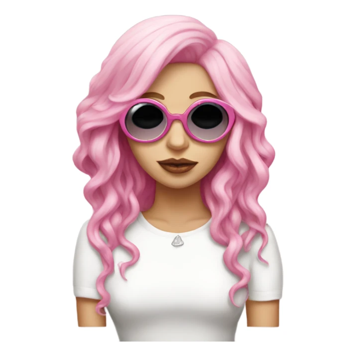 Lady-gaga-pink-hair-glasses  sticker