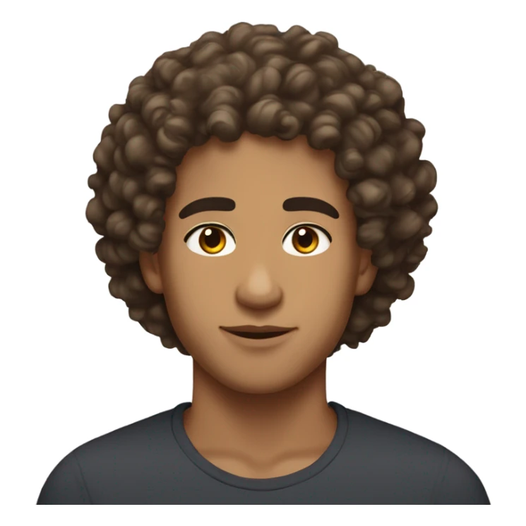 lightskin guy with curly hair nice eyebrows and brown eyes sticker
