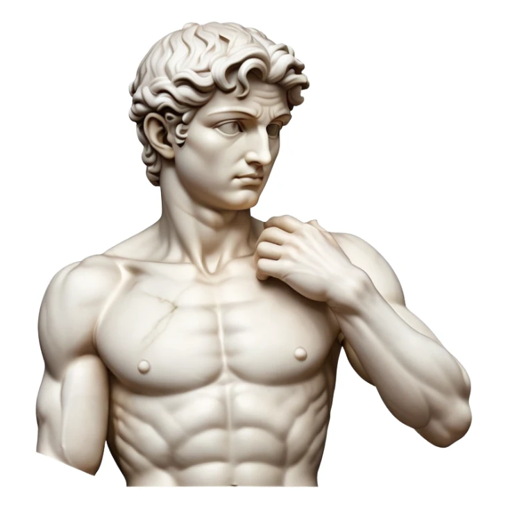 Michelangelo's David sculpture, Renaissance masterpiece, artistic representation of the biblical hero sticker