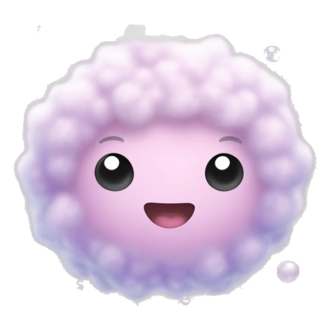 Floating fluffy, sparkling bubbles in pastel pink, white, or lavender. sticker