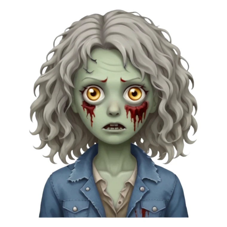 🧟‍♀️ zumbi de cabelo ondulado feminino  sticker