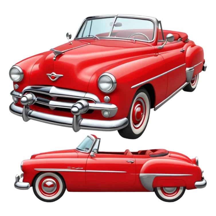 classic red converible 1950s sticker