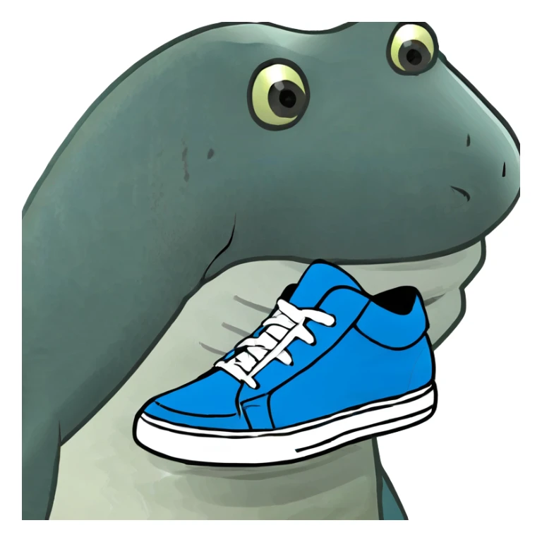 Tiburón con zapatillas azules sticker