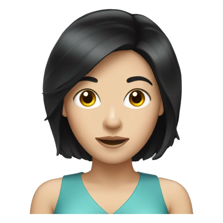  white woman black hair using her phone sticker