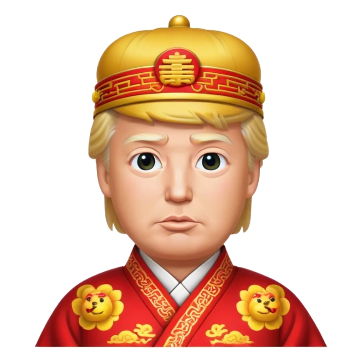 donald trump in traditional chinese garb sticker