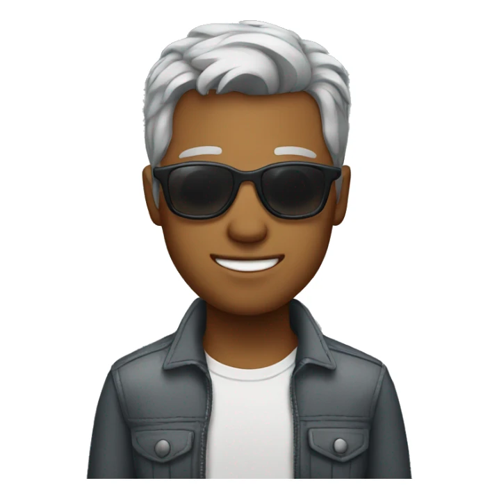 Young man with sunglasses and grey hair sticker