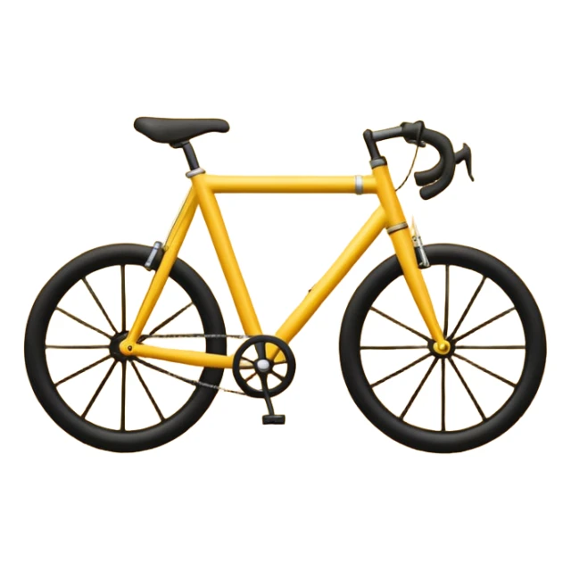 Create a Telugu Desam Party (TDP) flag emoji: bright solid yellow background, simple black bicycle icon in the center. Flat emoji style, bold colors, clean edges, no text, no gradients, no shadows. Square 1:1 ratio, transparent background, minimal and clear like a system emoji. sticker