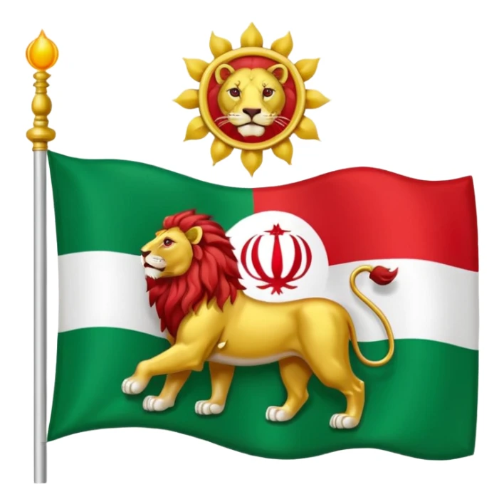 Sun and lion on iranian flag sticker