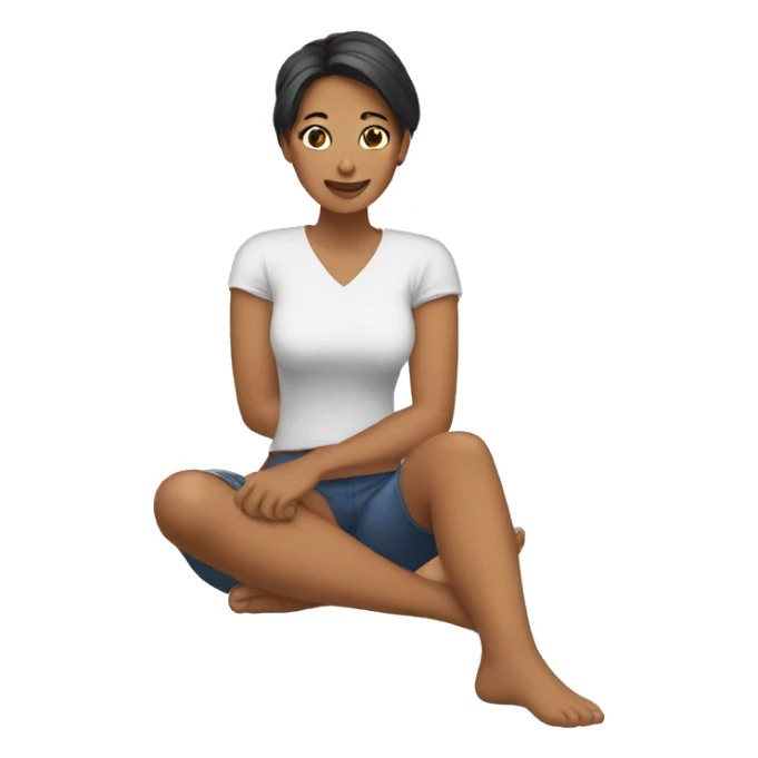 Woman sitting with bare feet sticker