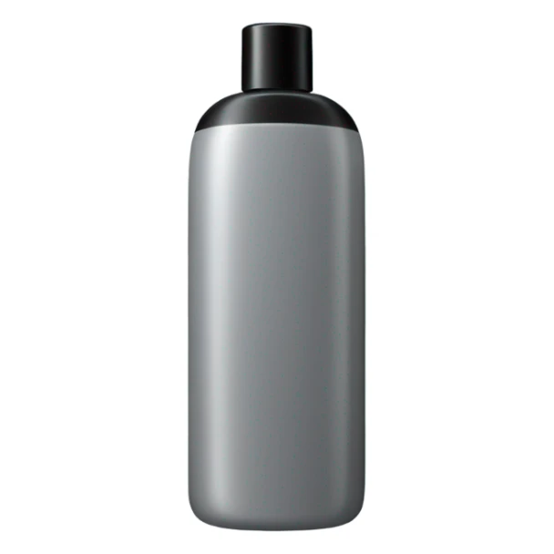 body wash in tall grey bottle with black lid sticker