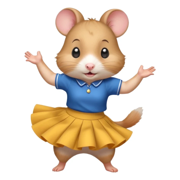hamster  girl  dancing with skirt sticker