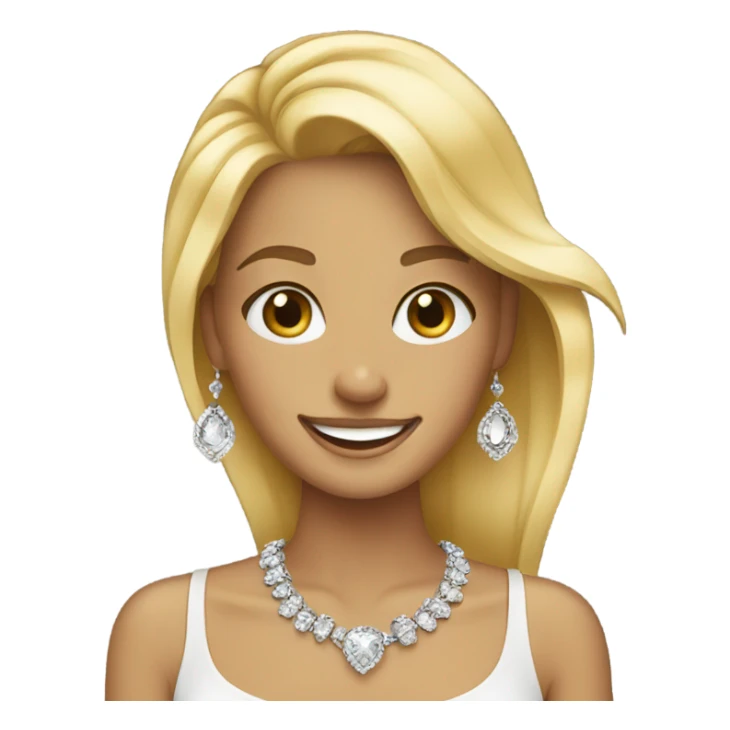 blonde girl with jewelry smile sticker