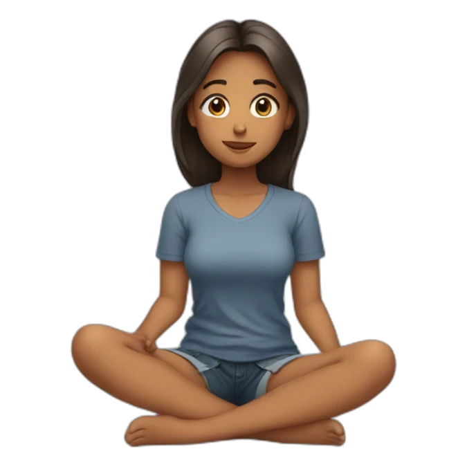 Girl sitting on her knees sticker