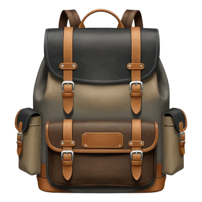 Black and brown and dark-grey and beige vintage academia BACKPACK sticker
