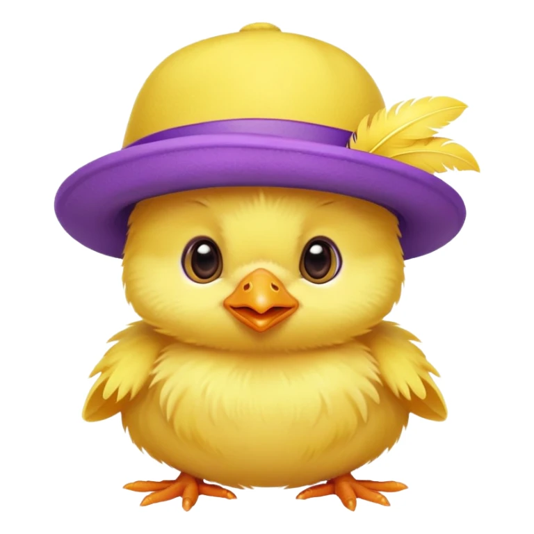 Fantastique baby chick with a purple hat sticker