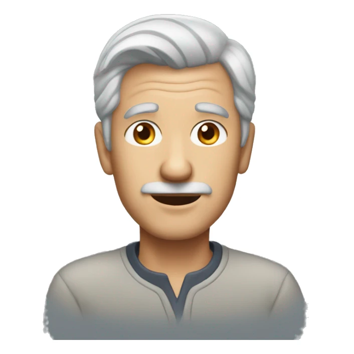 man 60 yearsold grey hair sticker