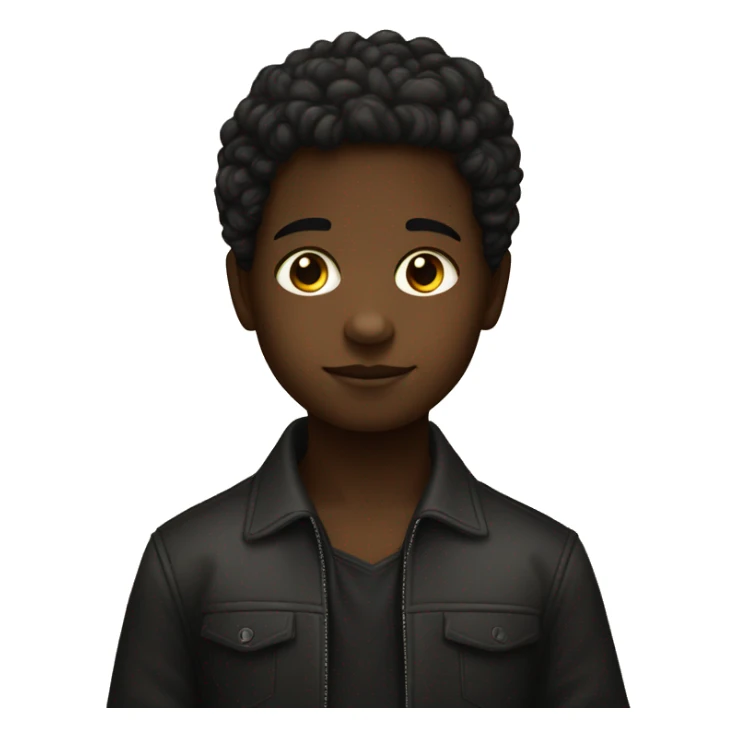 un niño con pelo liso y cafe oscuro con ojos negros sticker