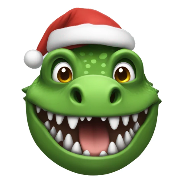 dinosaur as santa sticker