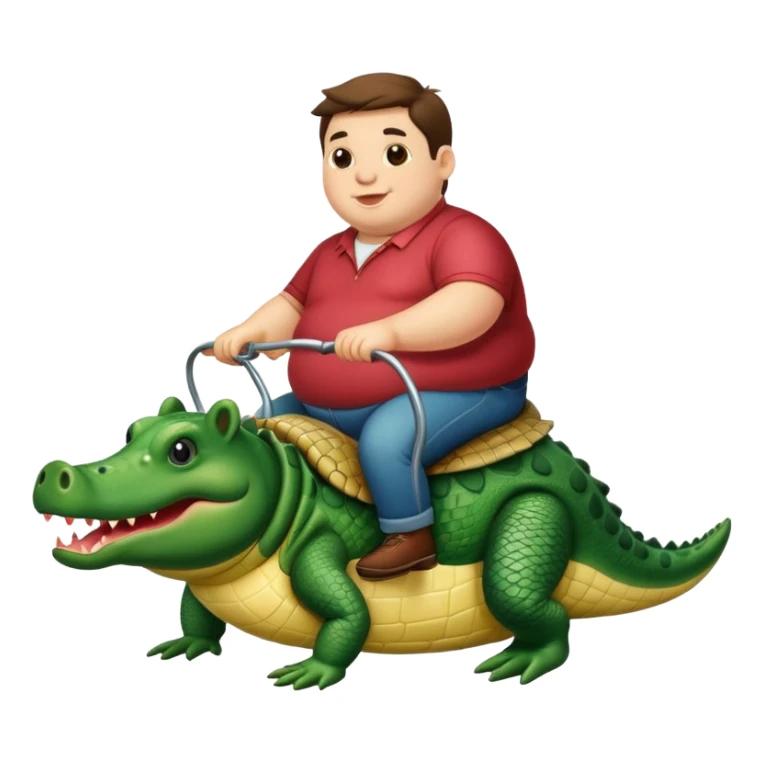 A fat pig riding a alligator  sticker