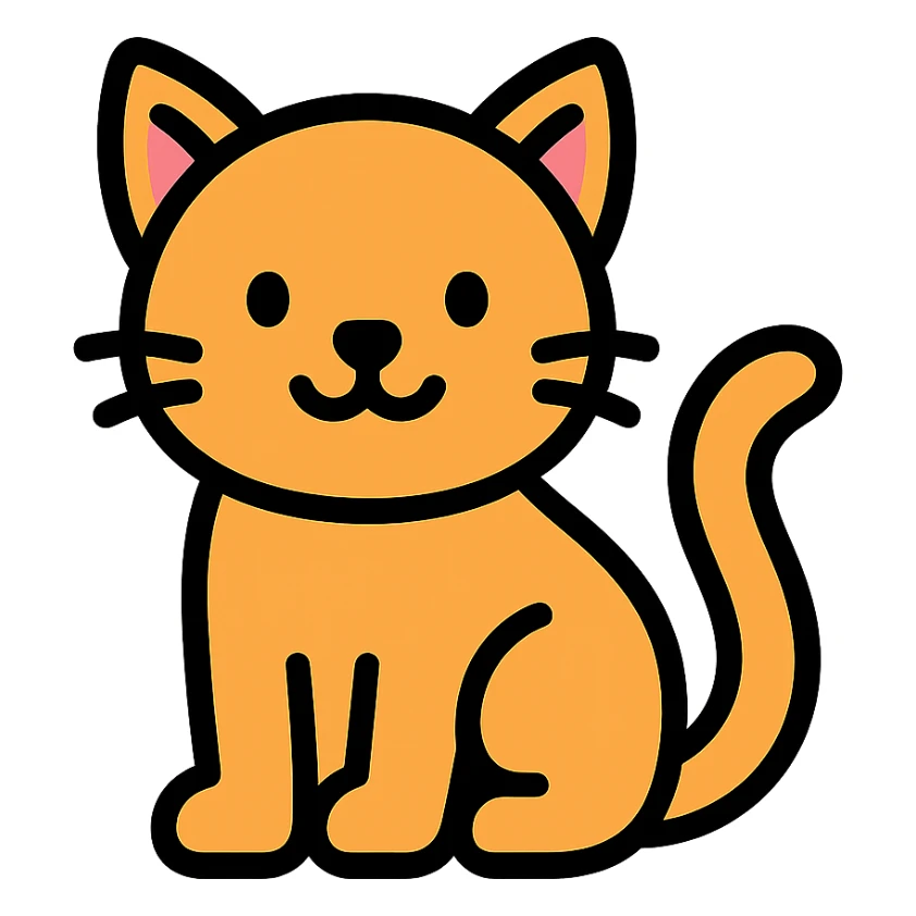 color outline icon of a cat sticker