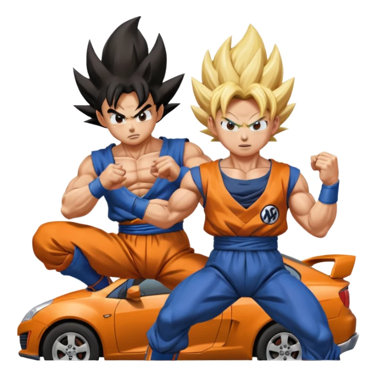 Goku crashes cars throw on Vegeta's head  sticker