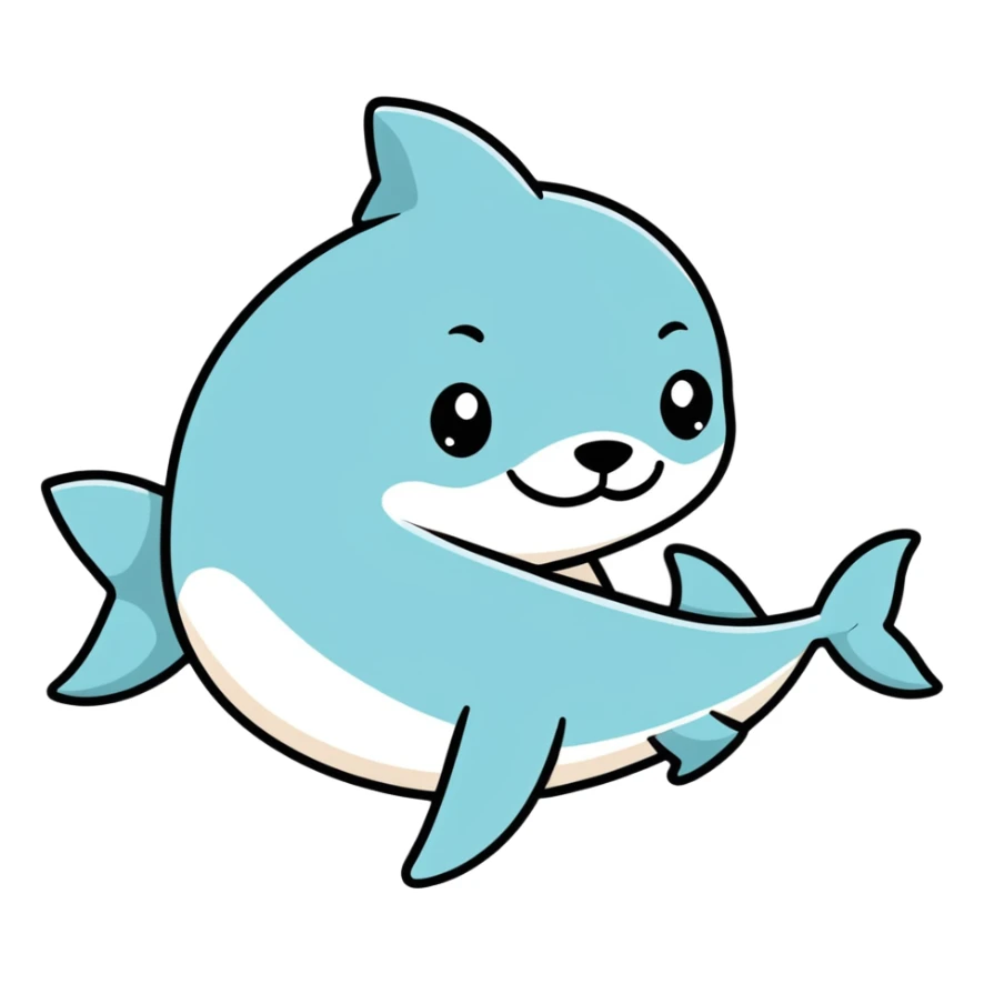 Cute shark with a bow next to a otter sticker