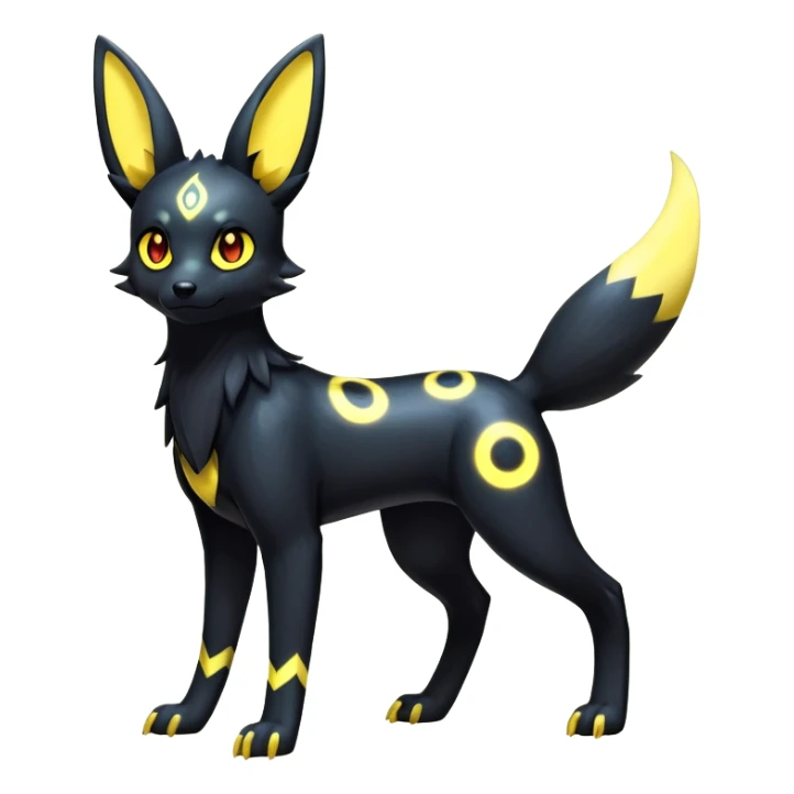 Shiny Exotic Excessive Mysterious Umbreon-Poochyena-Pokémon-Fakémon-hybrid-creature (full body) sticker