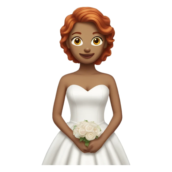 Red haired woman in a wedding dress  sticker