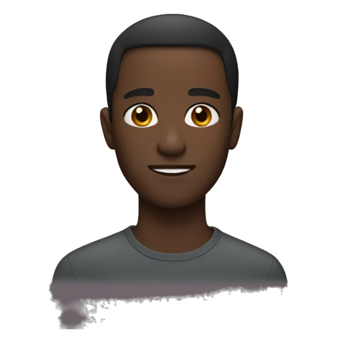 Dark-skinned man, short hair, young man without beard  sticker