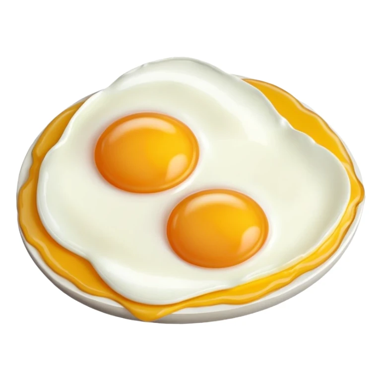 1 fried egg with 45 degree angle on red background color #C4151C without plate or anything under the egg sticker