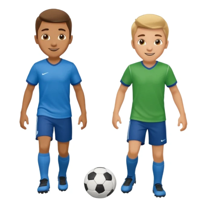 two brothers playings soccer in a park
 sticker