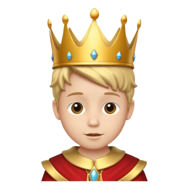 Royal Kid with fancy crown head 3d with sticker