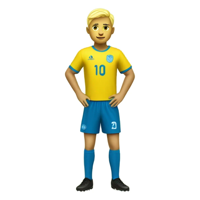 Blond avec un maillot de foot jaune sticker