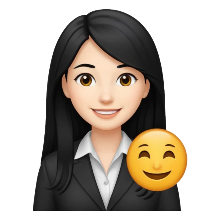 Business woman, black haired, long hair sticker