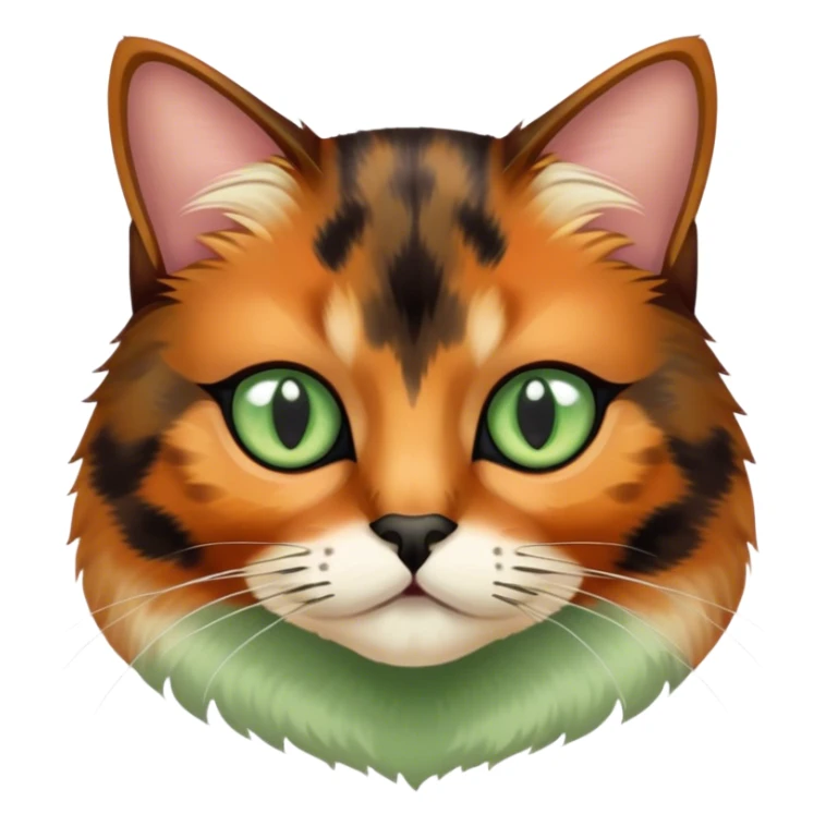 Tortoiseshell color cat with sage green eyes sticker