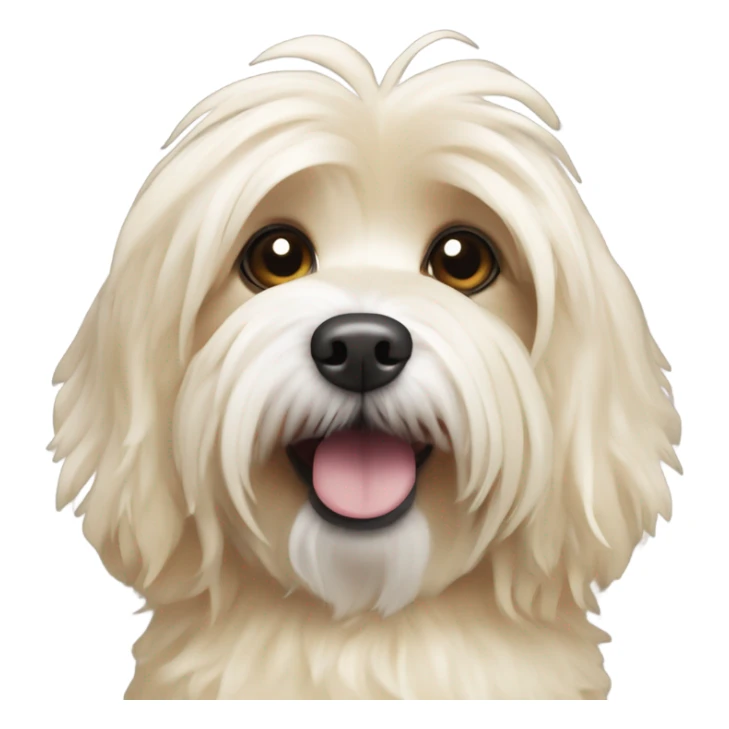 Cream colored Havanese in a fish costume  sticker