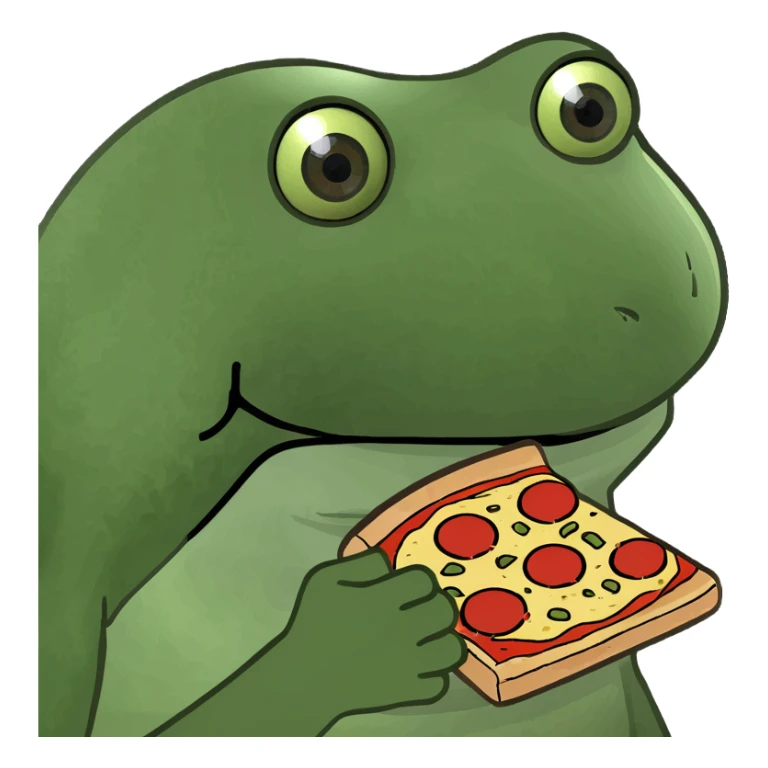 A piece of pizza shaped like the eye of providence sticker