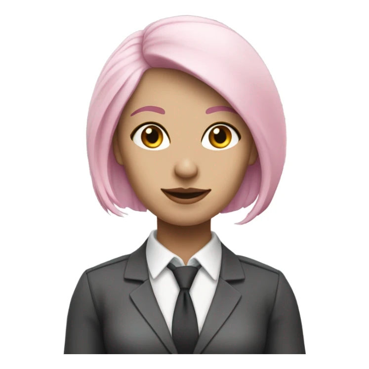 office worker women white with pink loose hair gorgeous sticker