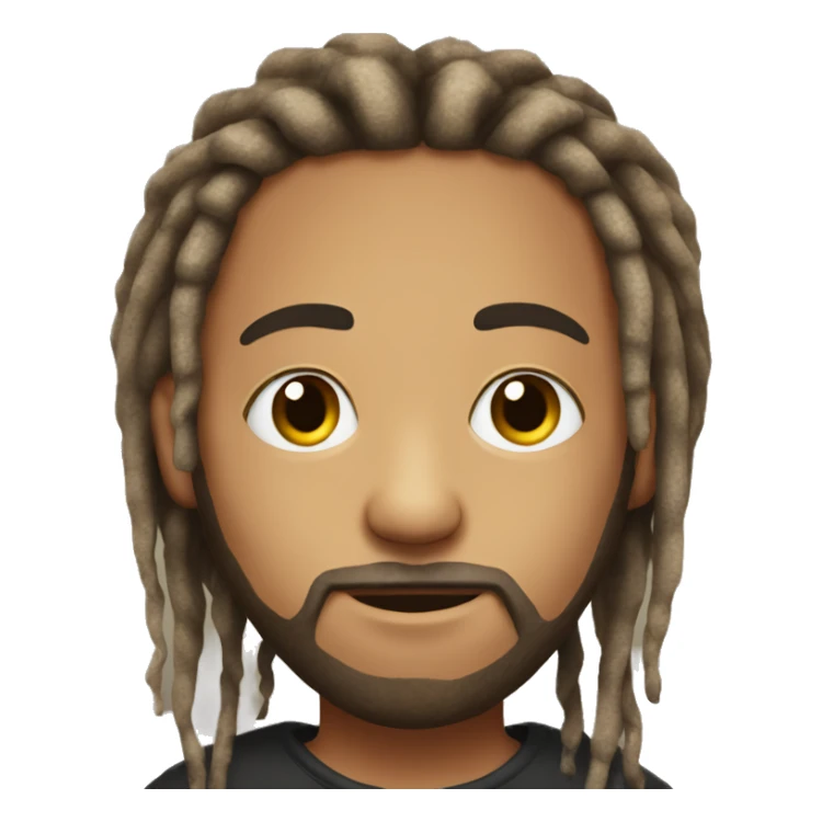 portrait of a bearded boy with dreads sticker