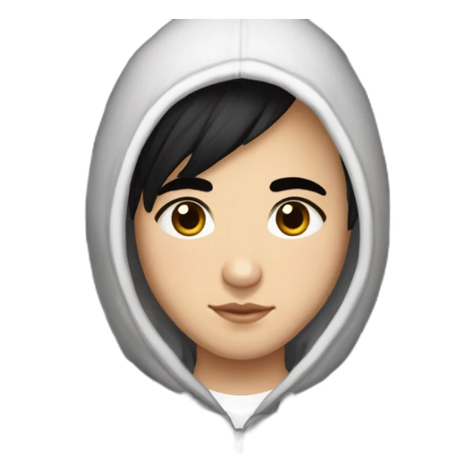 18-year-old Uzbek boy, wearing a checkered hoodi with a checkered checkered pattern, black hair, black eyes, modern straight hairstyle sticker