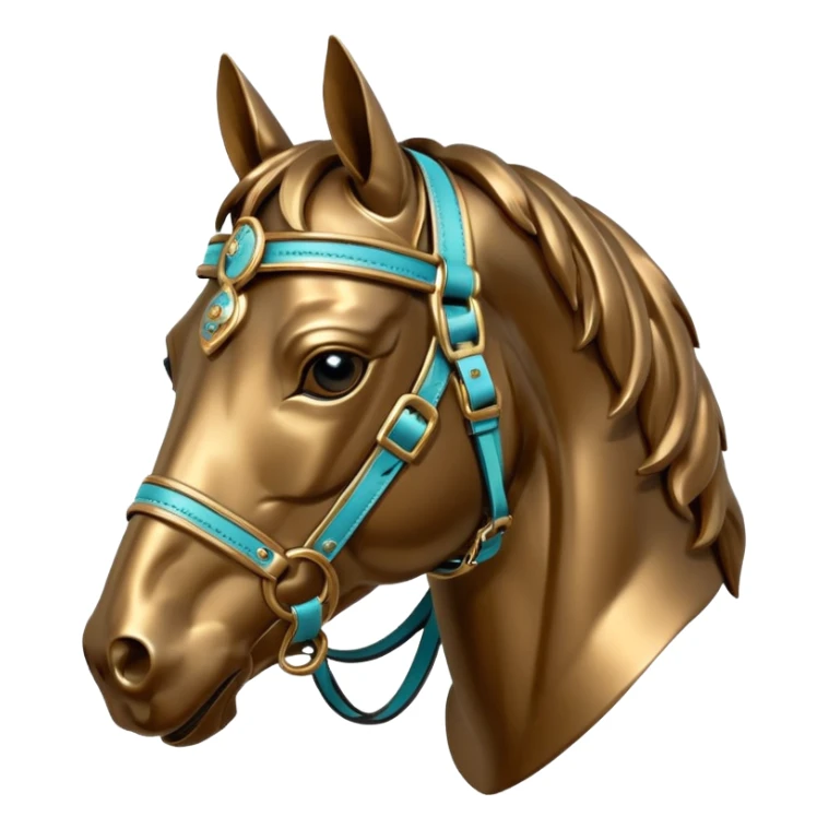 Hermès-style horse head with modern harness sticker