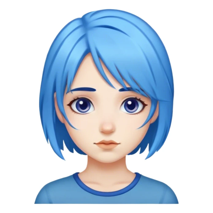 Girl with blue hair sticker