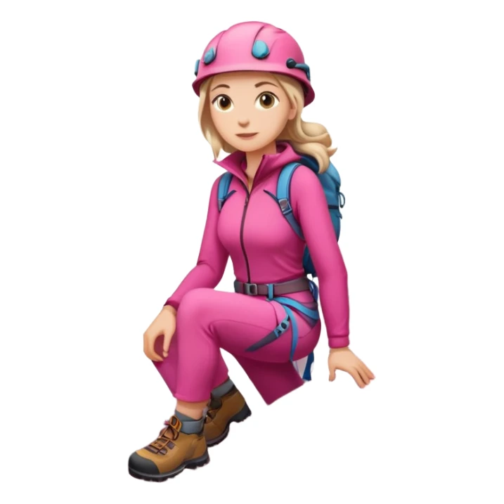 woman in pink clothes mountain climbing sticker