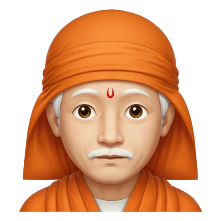 Sai Baba's serene face appearing as a gentle aura around a man's head sticker