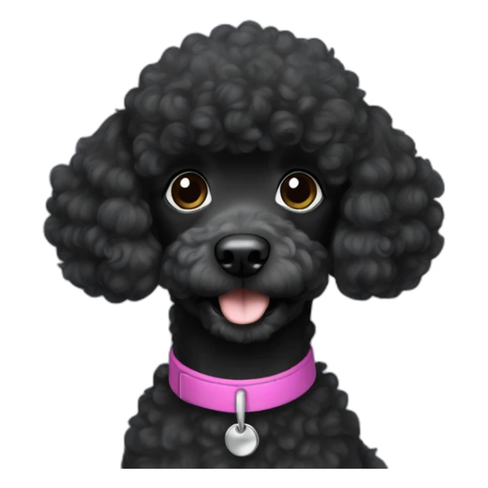 A single Energetic dark black mini poodle with short hair sticker