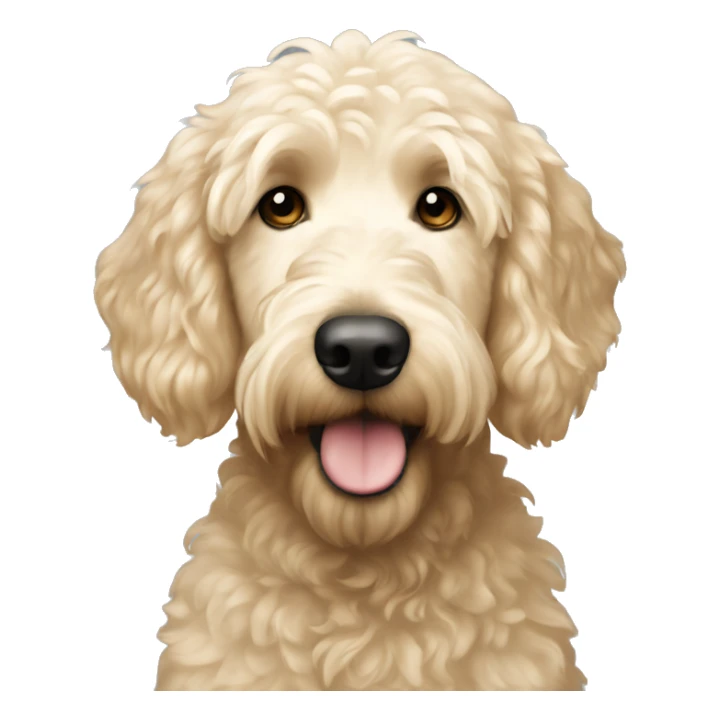 White blonde golden doodle sticker