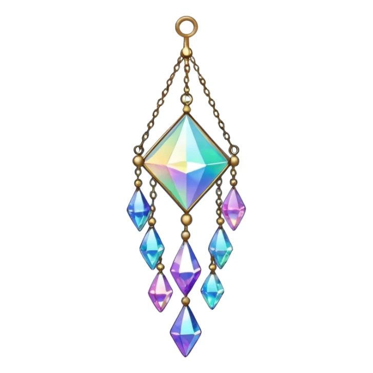 Sparkly glittery aesthetic Iridescent hanging crystals suncatcher hanging crystals and tiny stars aesthetic  sticker