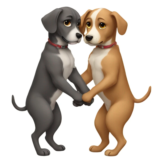 dogs holding hands sticker
