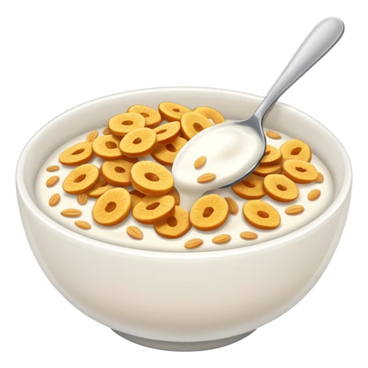 a bowl of cereal, minimal, no spoon, simple, clear sticker